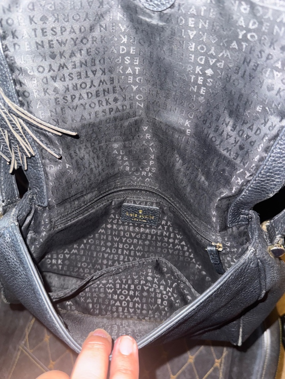 Kate Spade New York Bundle — Black Wellesley Tote + Pebbled Leather Tassel Cross - Picture 3 of 8